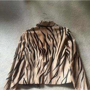 Zebra skin leather jacket